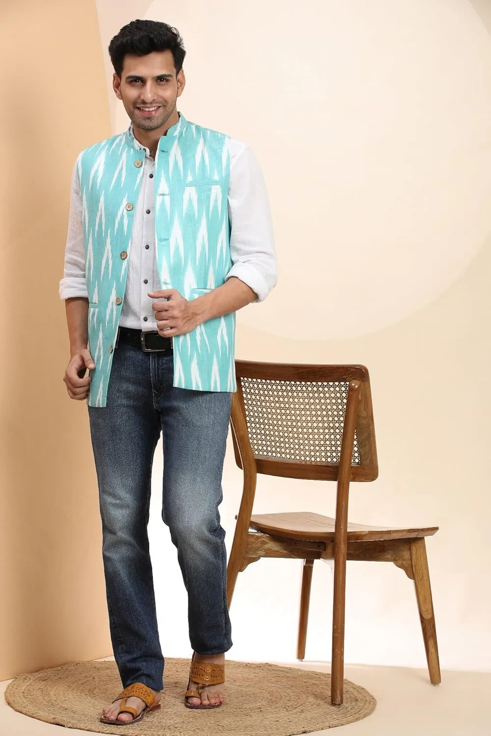 SKAVIJ Men's Casual Nehru Jacket Business Vests Lightweight Waistcoat Slim Fit Suit Vest