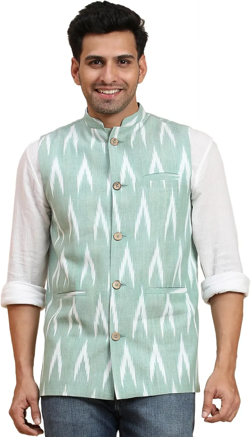 SKAVIJ Men's Casual Nehru Jacket Business Vests Lightweight Waistcoat Slim Fit Suit Vest