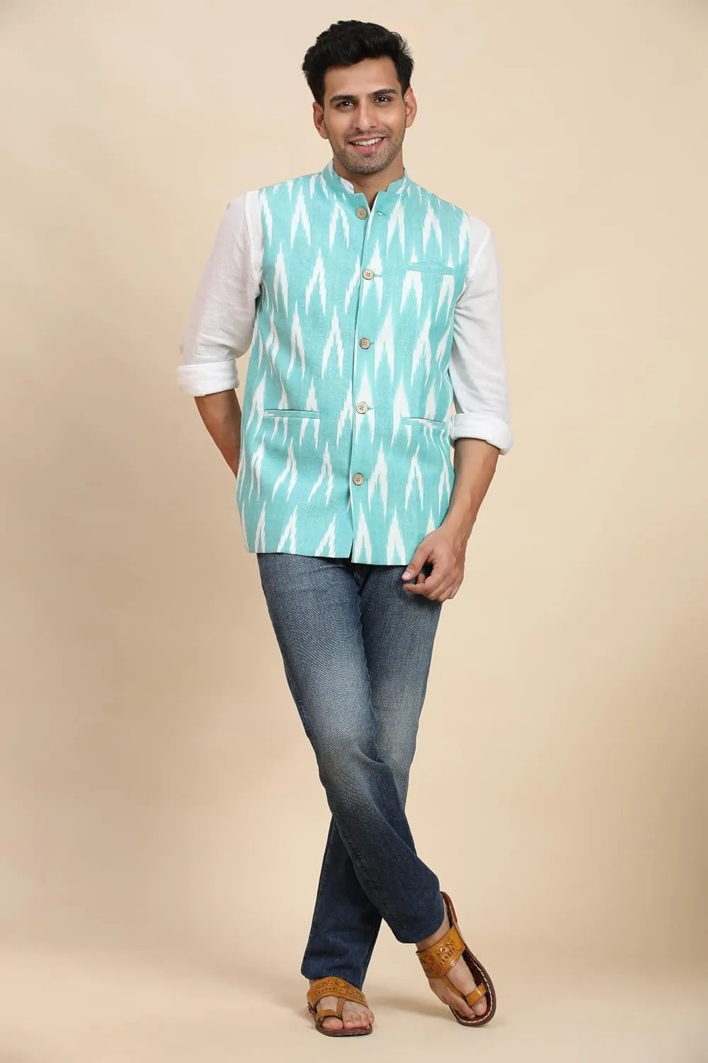 SKAVIJ Men's Casual Nehru Jacket Business Vests Lightweight Waistcoat Slim Fit Suit Vest