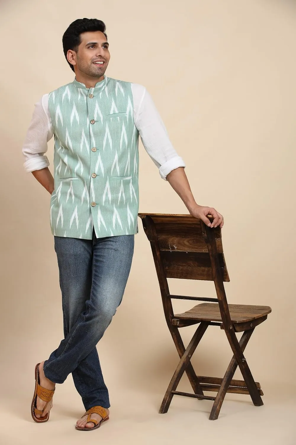 SKAVIJ Men's Casual Nehru Jacket Business Vests Lightweight Waistcoat Slim Fit Suit Vest