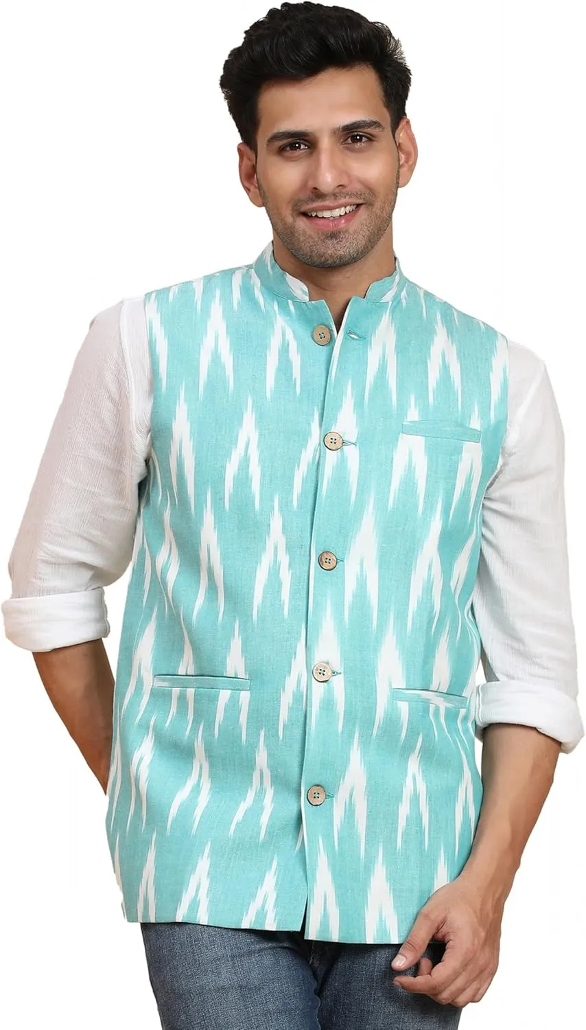 SKAVIJ Men's Casual Nehru Jacket Business Vests Lightweight Waistcoat Slim Fit Suit Vest