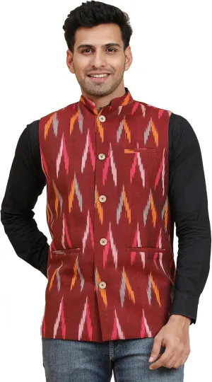 SKAVIJ Men's Casual Nehru Jacket Business Vests Lightweight Waistcoat Slim Fit Suit Vest