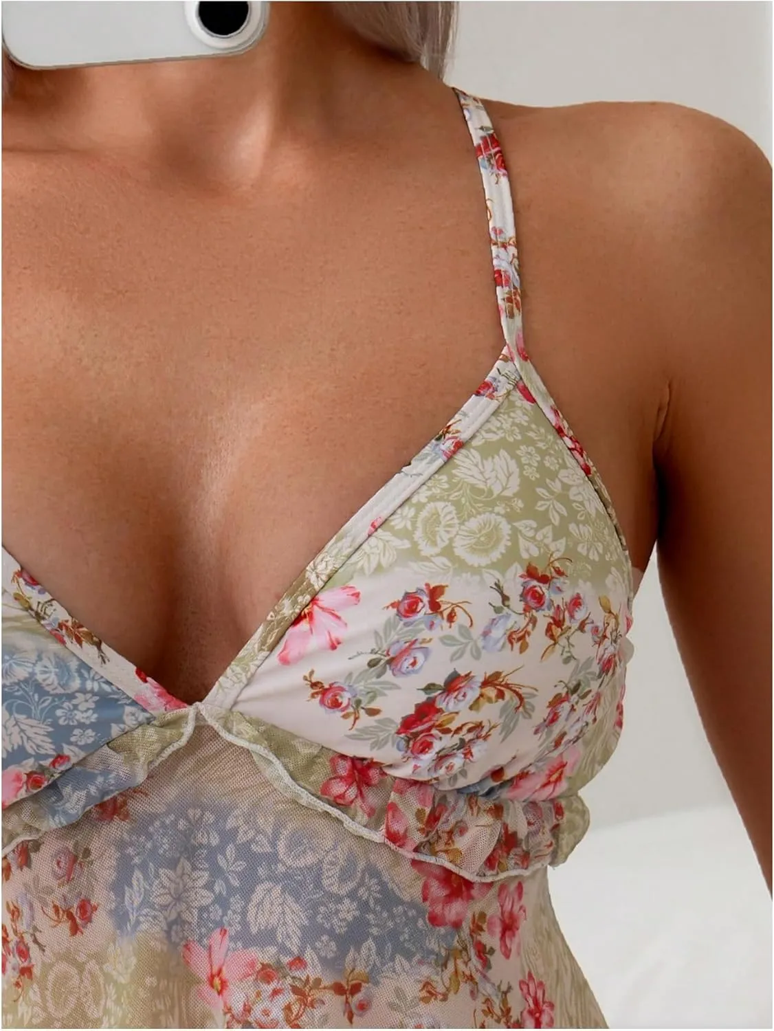 SOLY HUX Women's Floral Tankini Swimsuits 2 Piece Ruffle High Waisted Bathing Suits Beach Vacation Outfits