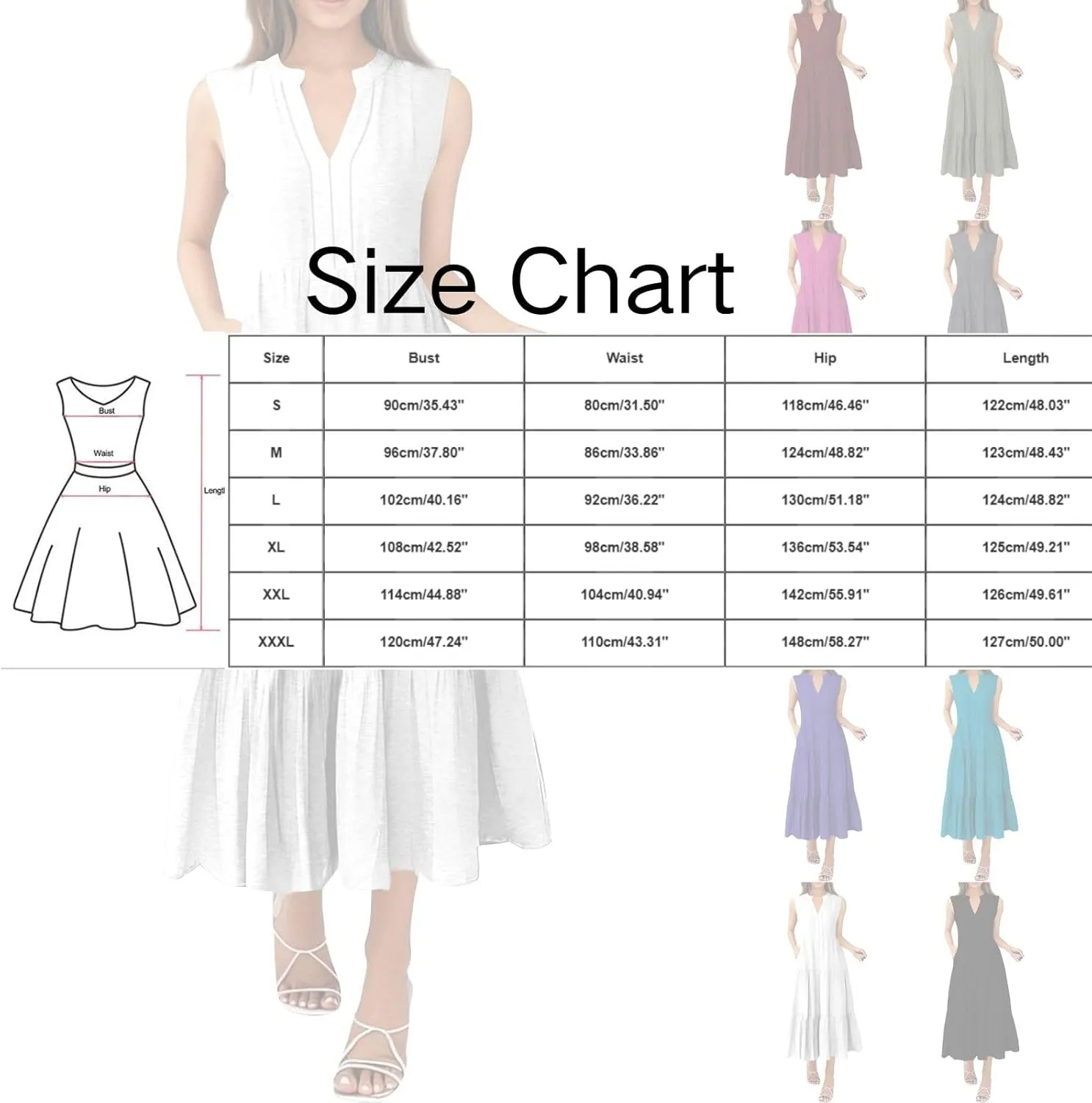 Summer Dresses for Women 2025 Maxi Flowy Casual Boho Sundresses Sleeveless V-Neck Pleated Beach Vacation Tank Dress