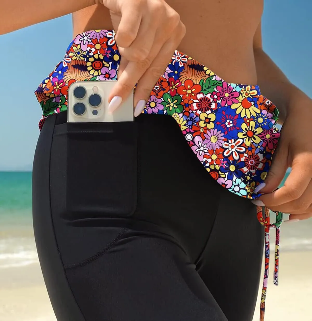 Swimming Water Pants Skirted Swim Shorts Cropped Capri Surf Leggings Wetsuit Pants UV Boardshorts for Women