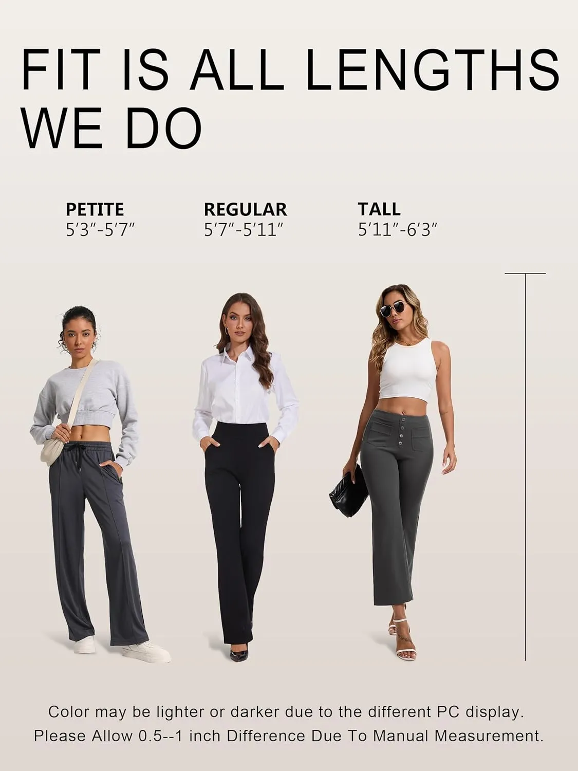 Tapata Womens 24/26/29 Inseam Cropped Flare Dress Pants Button 4 Pockets Capris Stretchy Work Casual Ankle Pant Trousers