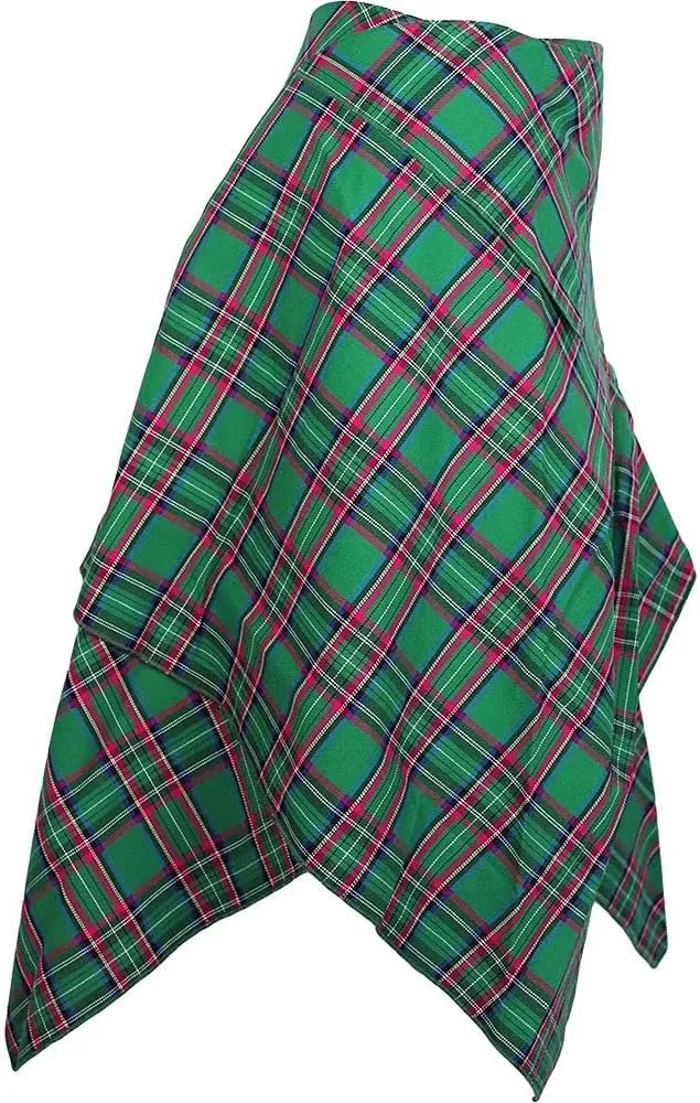 Tartan Skirt, Women's Plaid Skirt with Pockets, Ladies' Scottish Skirts