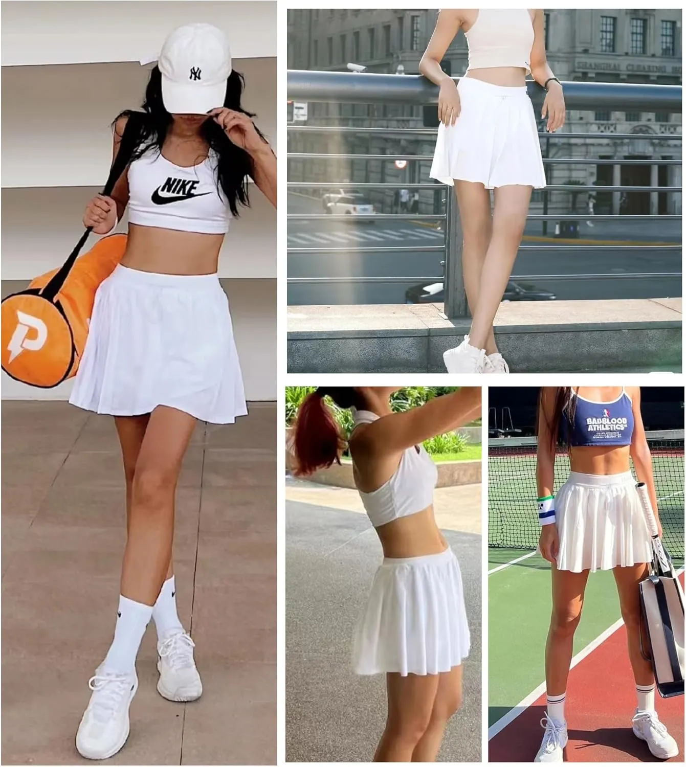 Tennis Skirts for Women Pleated Athletic Skort High Waisted Golf Skirts with Shorts Pocket Athletic Running Activewear