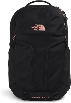 THE NORTH FACE Women's Surge Luxe Computer Laptop Backpack, TNF Black/Burnt Coral Metallic-NPF, One Size
