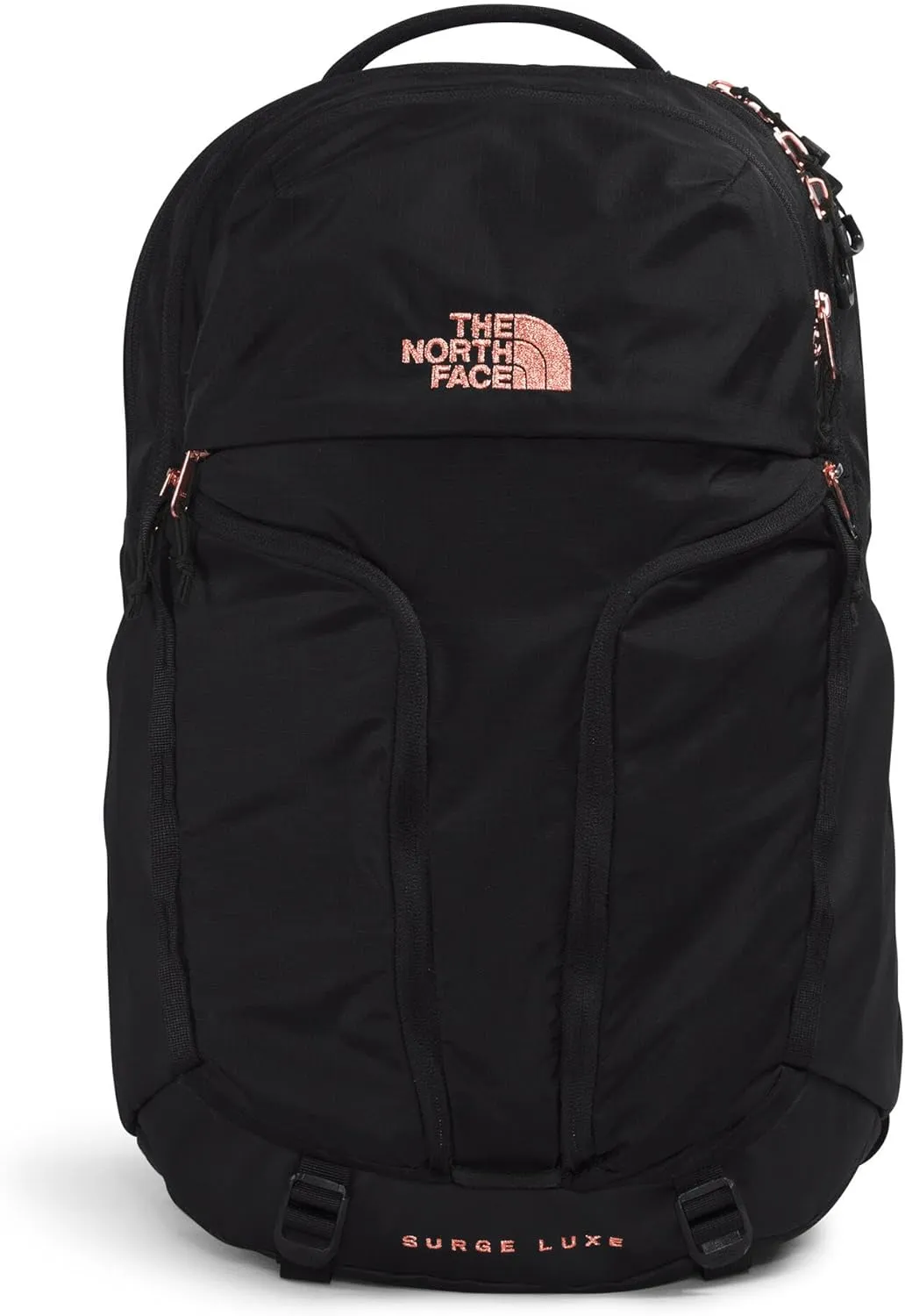 THE NORTH FACE Women's Surge Luxe Computer Laptop Backpack, TNF Black/Burnt Coral Metallic-NPF, One Size