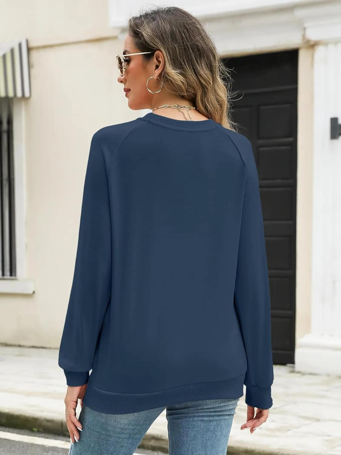TICTICMIMI Women's Crewneck Sweatshirts Lightweight Long Sleeve Tunic Tops Cute Pullover Shirts