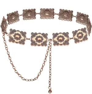 TOPACC Concho belts for Women Western Metal Cowgirl Boho Chain Belt for Dresses Jeans Country Concert Outfit