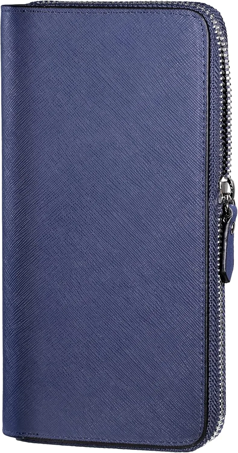 Travelambo Large Wallets for Women Zip Around Ladies Clutch Long Wallets