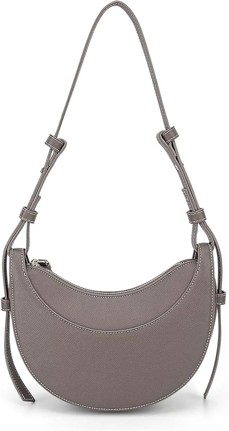 Trendy Handbag Purse Leather Tote Bag Underarm Hobo Bag Top Handle Shoulder Bag Crescent Bag for Women (Black)