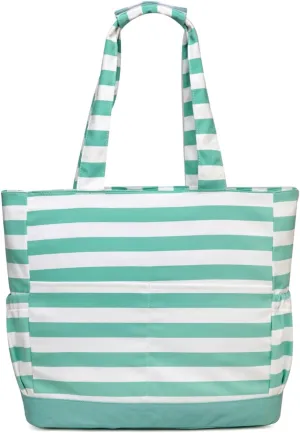 VASCHY Beach Bag for Women, Large Waterproof Sandproof Fold-able Packable Pool Tote Bag w Zipper/Pockets