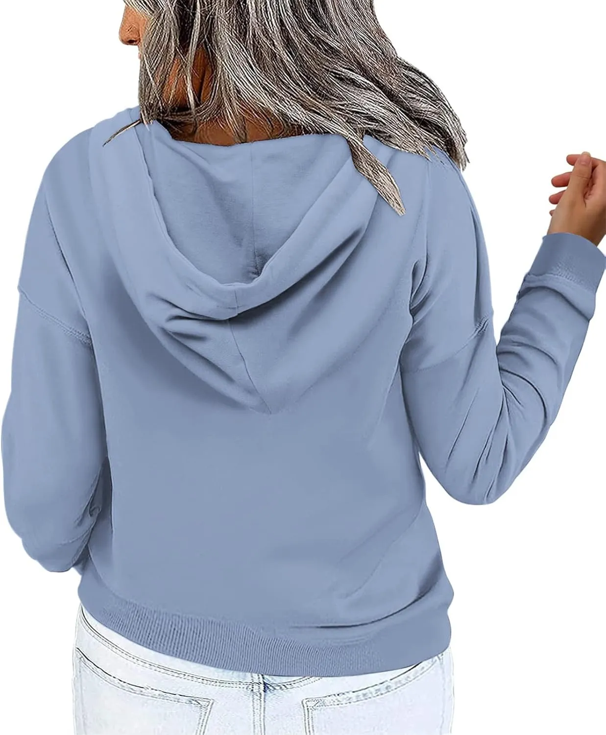 VISLILY Women's-Plus-Size-Hoodies Quarter Zip-Up Hooded Sweatshirts Lightweight Long Sleeve Pullover Tops with Pocket 1X-4X