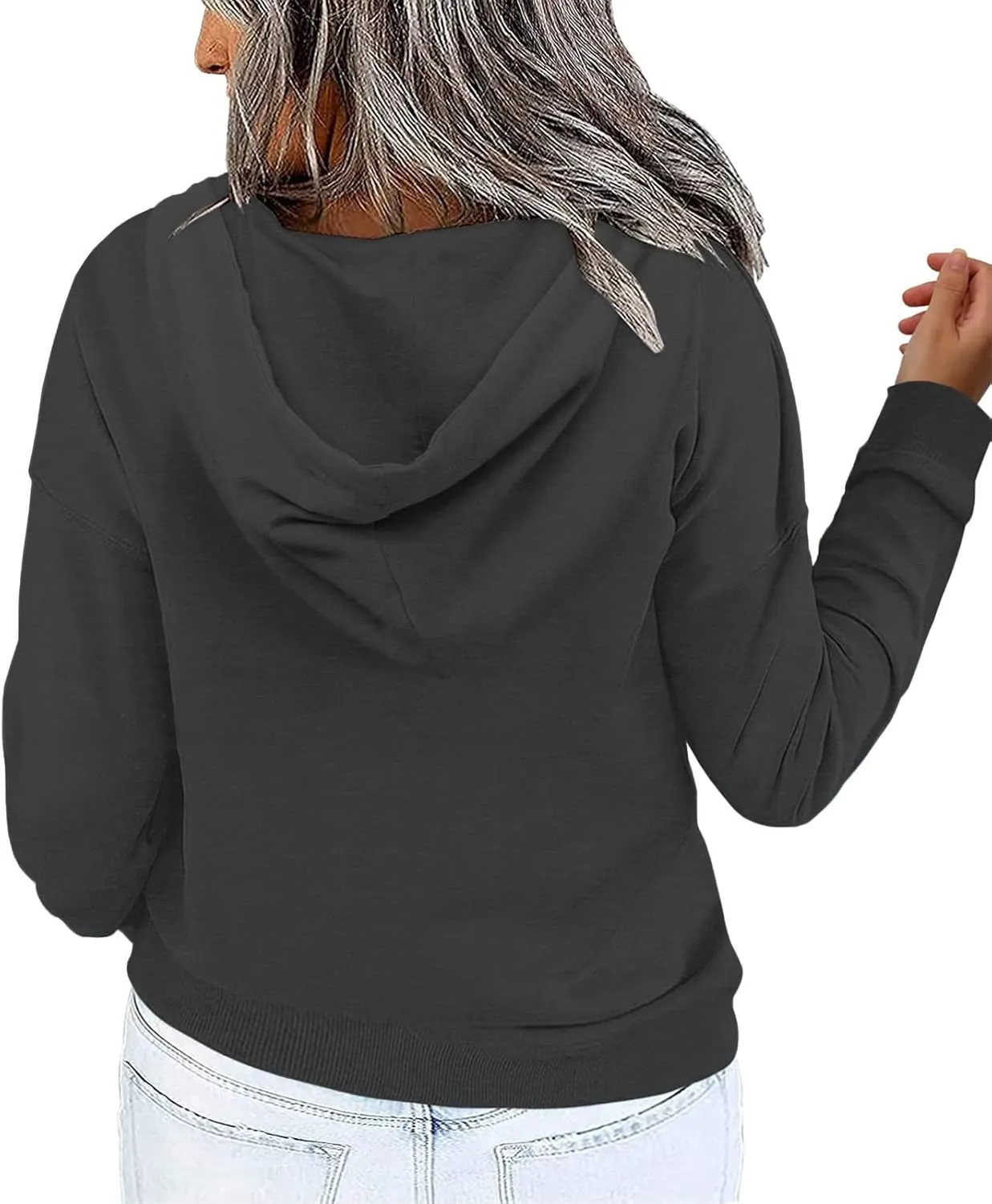 VISLILY Women's-Plus-Size-Hoodies Quarter Zip-Up Hooded Sweatshirts Lightweight Long Sleeve Pullover Tops with Pocket 1X-4X