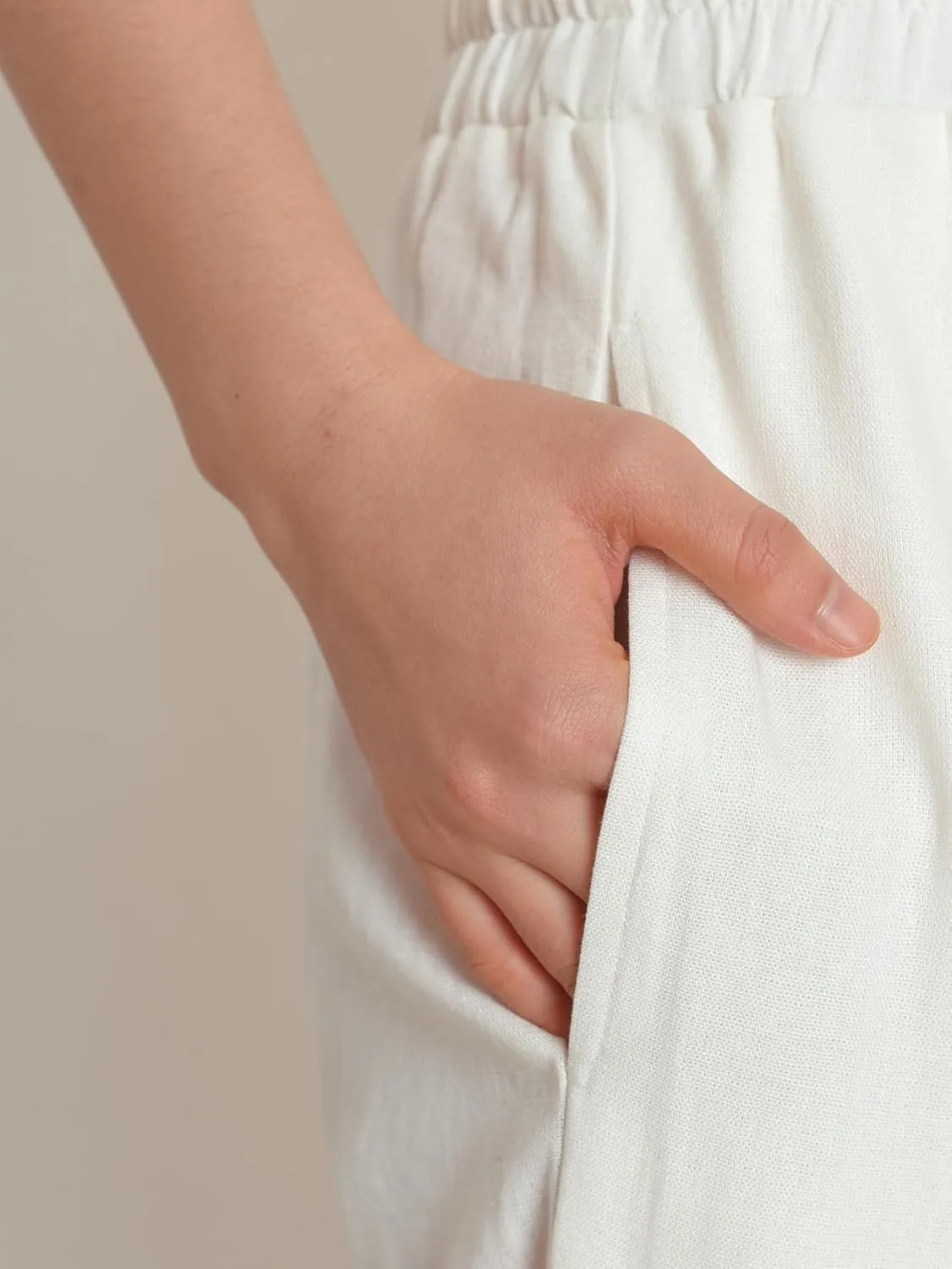 Weintee Women's Petite Linen Pants with Pockets for Summer
