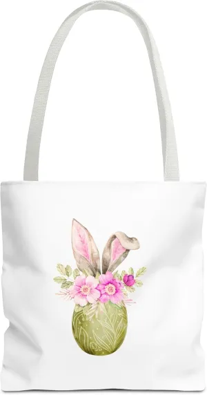 Whimsical Bunny Tote Bag, Floral Print Shopping Bag, Spring Gift, Reusable Eco Tote, Cute Bag for Mom, Travel Bag