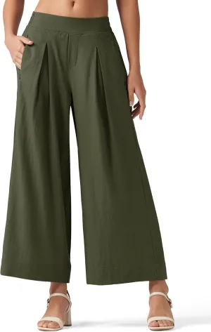 Willit Women's Linen Pants Wide Leg Casual Beach Summer Pants Palazzo Lounge Pants with Pockets