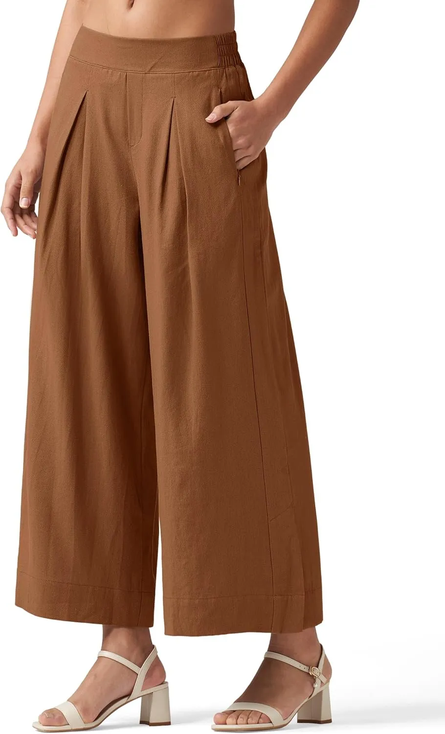 Willit Women's Linen Pants Wide Leg Casual Beach Summer Pants Palazzo Lounge Pants with Pockets