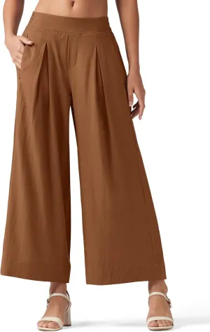 Willit Women's Linen Pants Wide Leg Casual Beach Summer Pants Palazzo Lounge Pants with Pockets