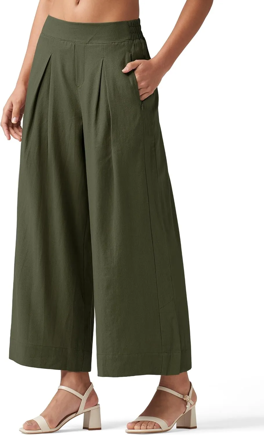 Willit Women's Linen Pants Wide Leg Casual Beach Summer Pants Palazzo Lounge Pants with Pockets