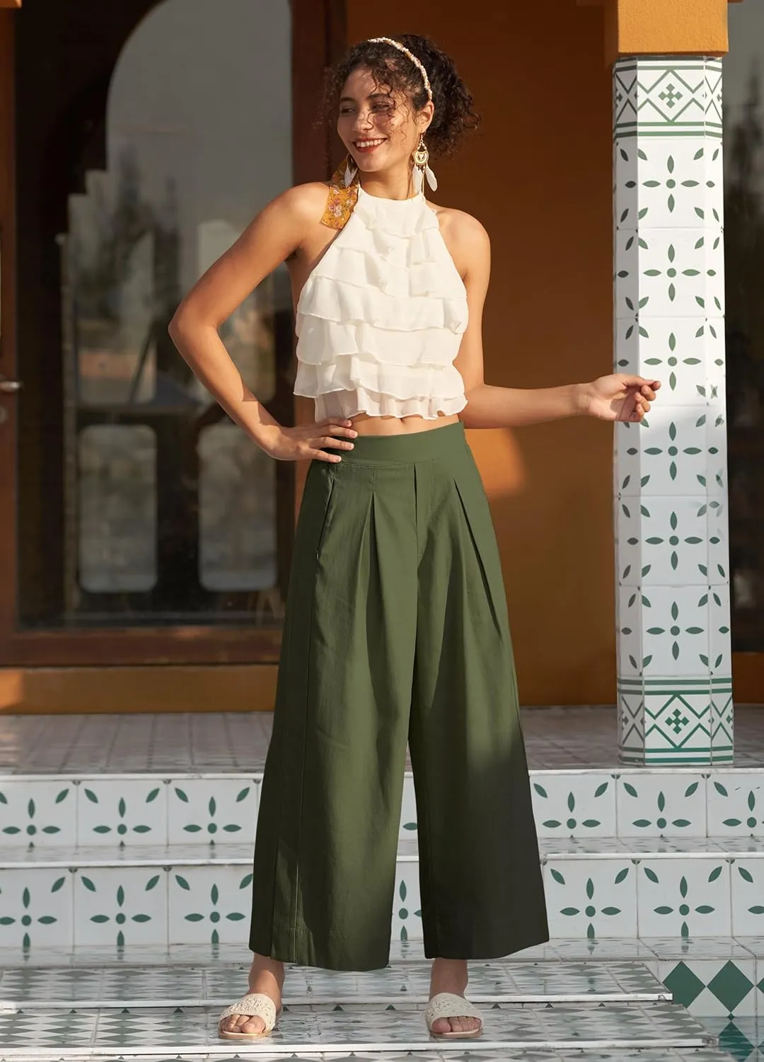 Willit Women's Linen Pants Wide Leg Casual Beach Summer Pants Palazzo Lounge Pants with Pockets