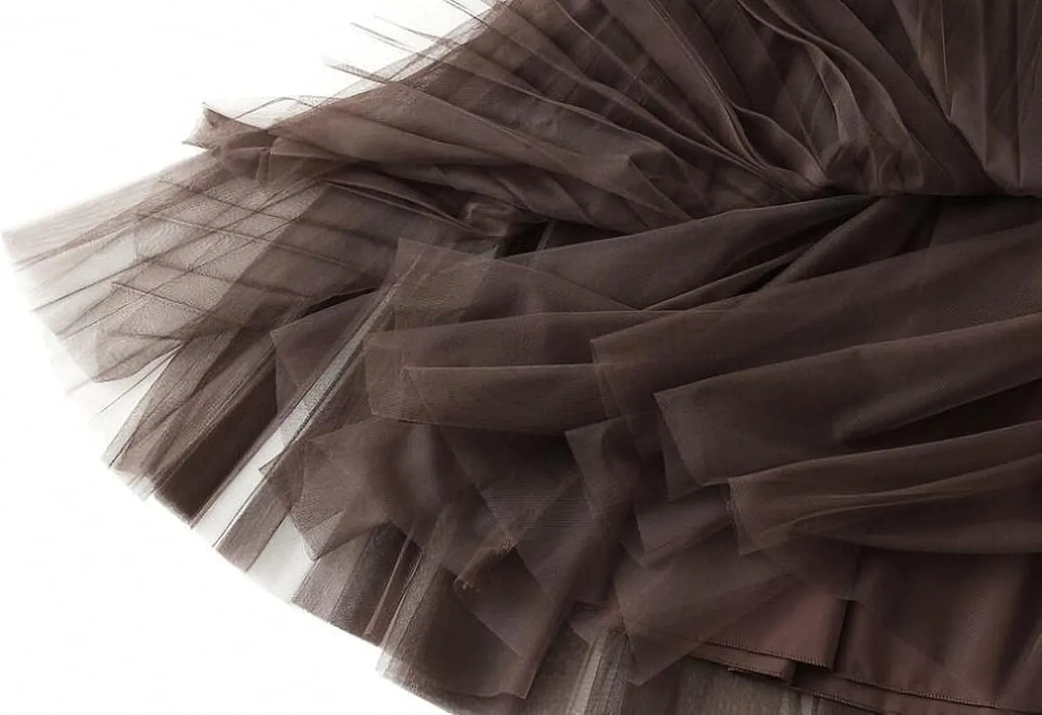 Women Tulle Mesh Pleated Skirt High Waist Petticoat with Belt Elegant Swing Midi Skirt