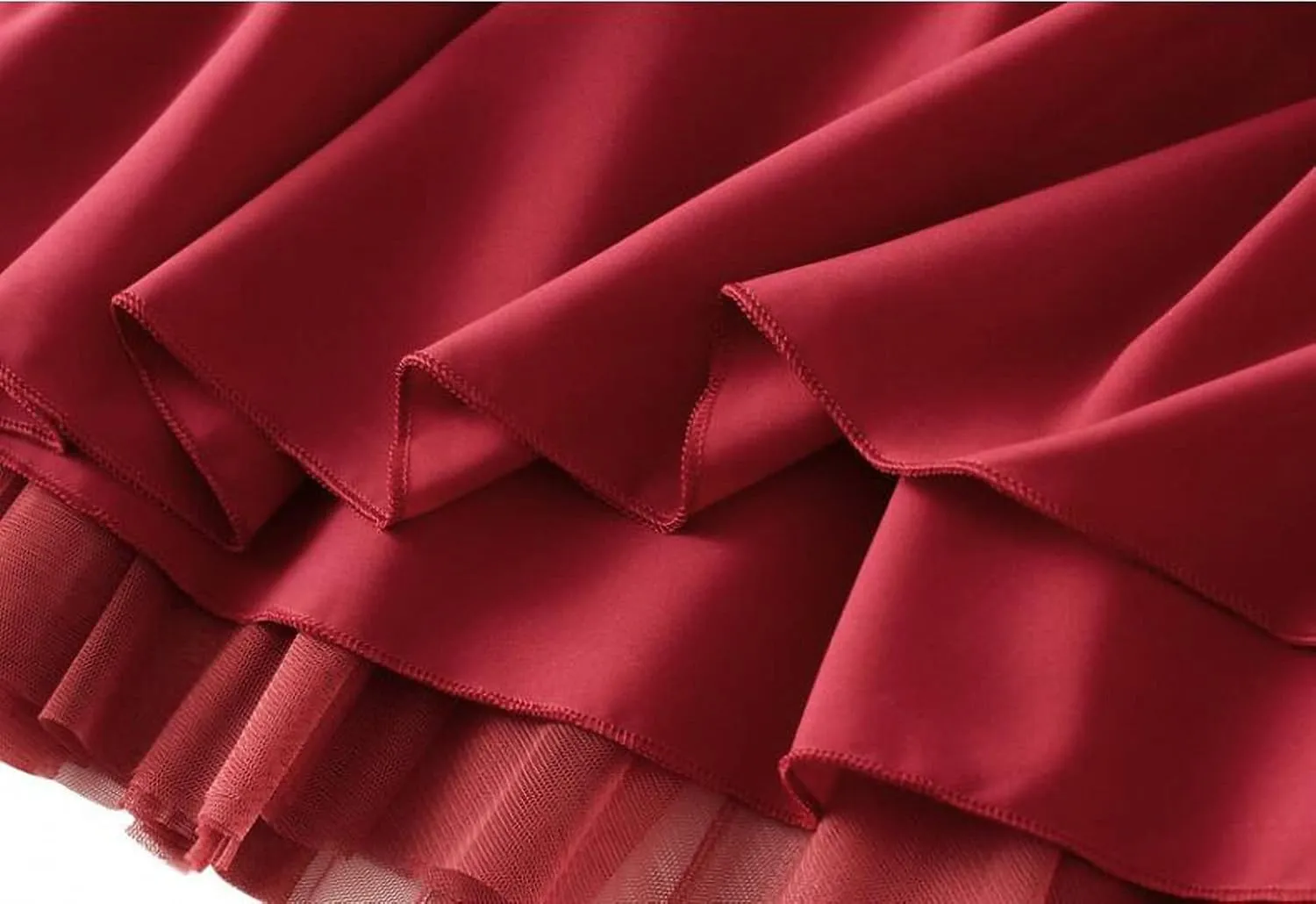 Women Tulle Mesh Pleated Skirt High Waist Petticoat with Belt Elegant Swing Midi Skirt