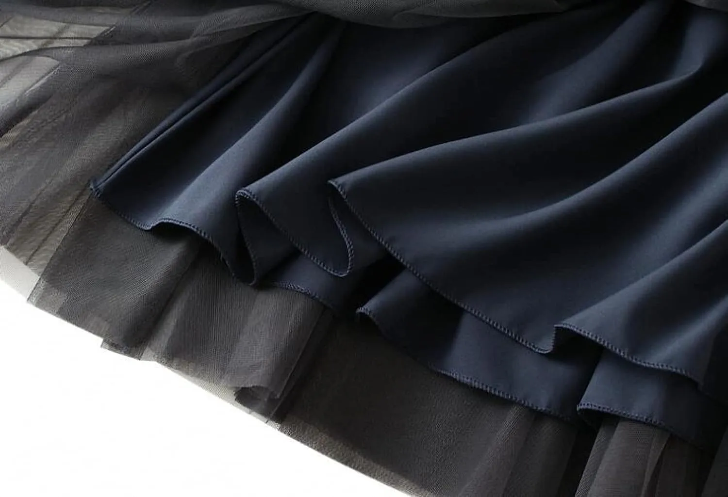 Women Tulle Mesh Pleated Skirt High Waist Petticoat with Belt Elegant Swing Midi Skirt