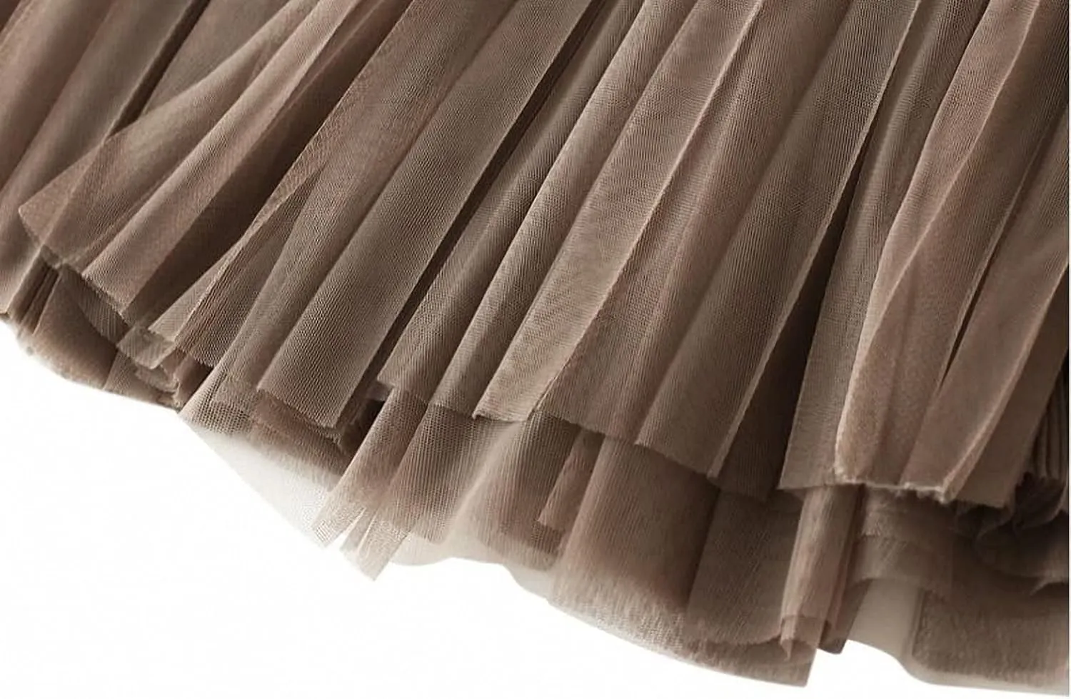 Women Tulle Mesh Pleated Skirt High Waist Petticoat with Belt Elegant Swing Midi Skirt