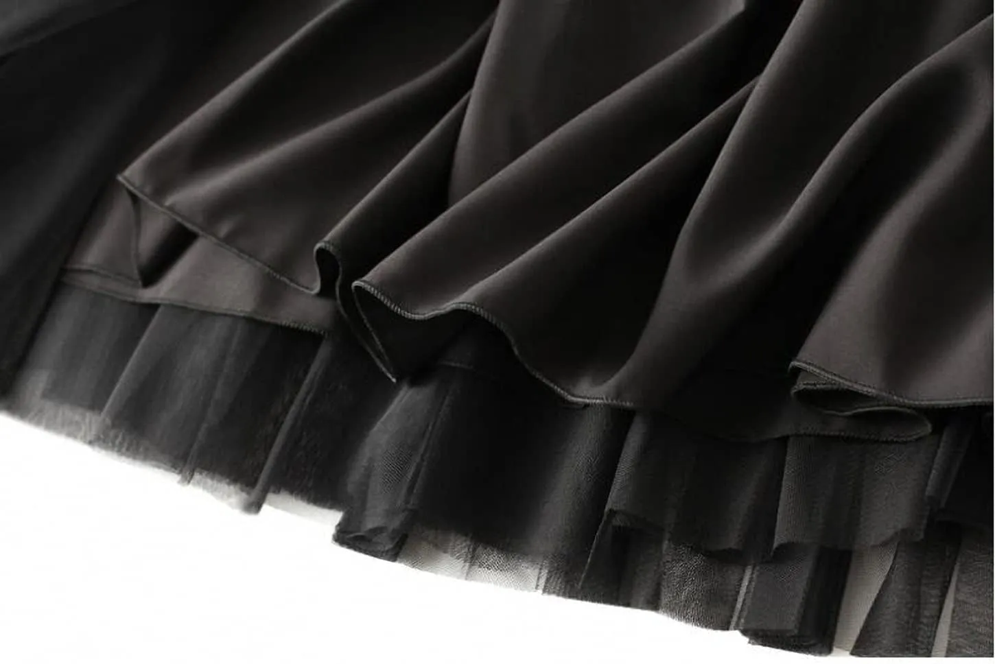 Women Tulle Mesh Pleated Skirt High Waist Petticoat with Belt Elegant Swing Midi Skirt