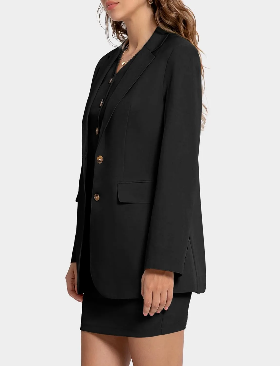 Women's 3 Piece Skirt Sets Business Casual Short Skort Blazer Suit Long Sleeve Jacket Vest Matching Outfits
