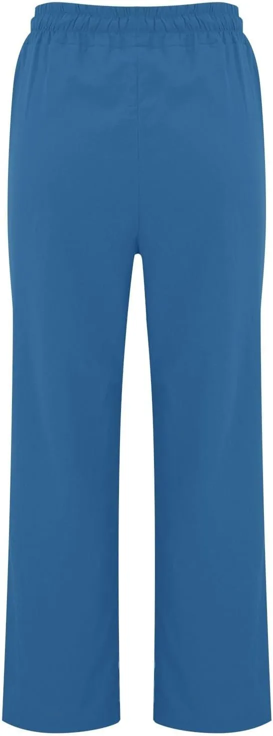 Womens Casual Cotton Linen Pants Lightweight Summer Relax Fit Elastic Waist Plus Size Solid Lounge Long Trousers