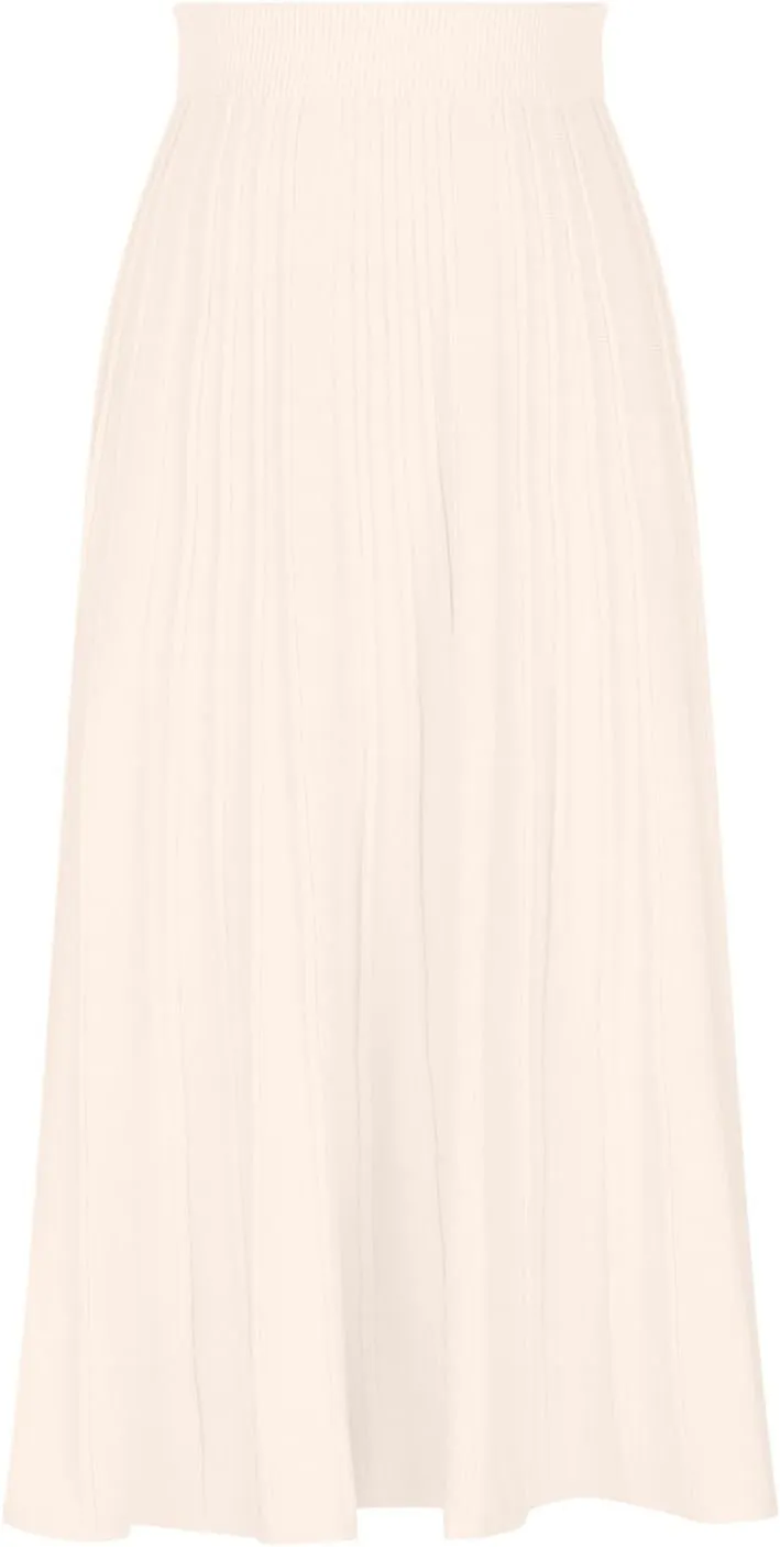 Women's Casual Knitted Skirts Simple Plain Ribbed Midi Skirts Trendy Y2K Fall Winter Going Out Basic Long Skirt 2024