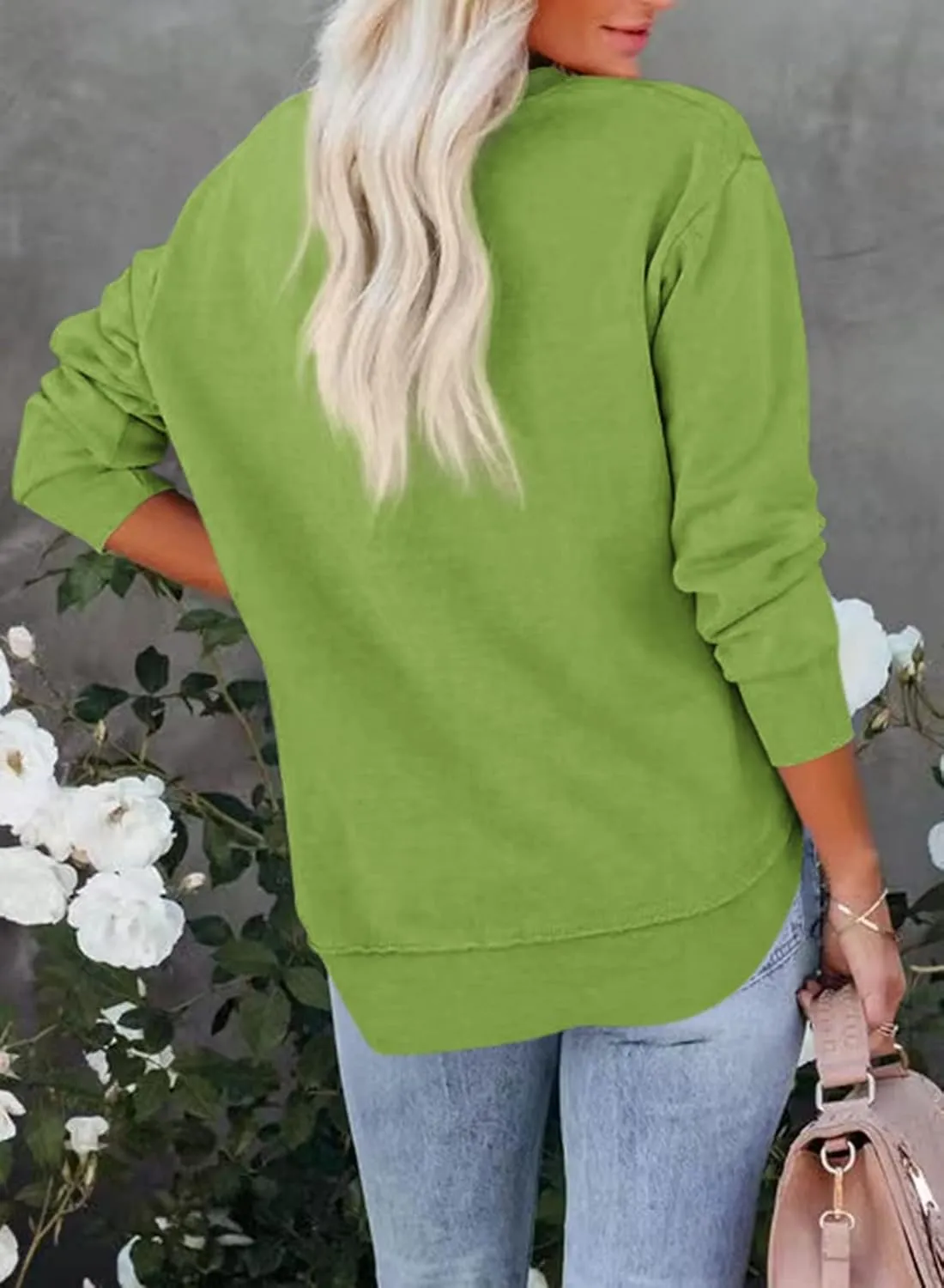Women's Casual Long Sleeve Crewneck Sweatshirt Loose Flowy Lightweight Pullover Sweatshirts Tops