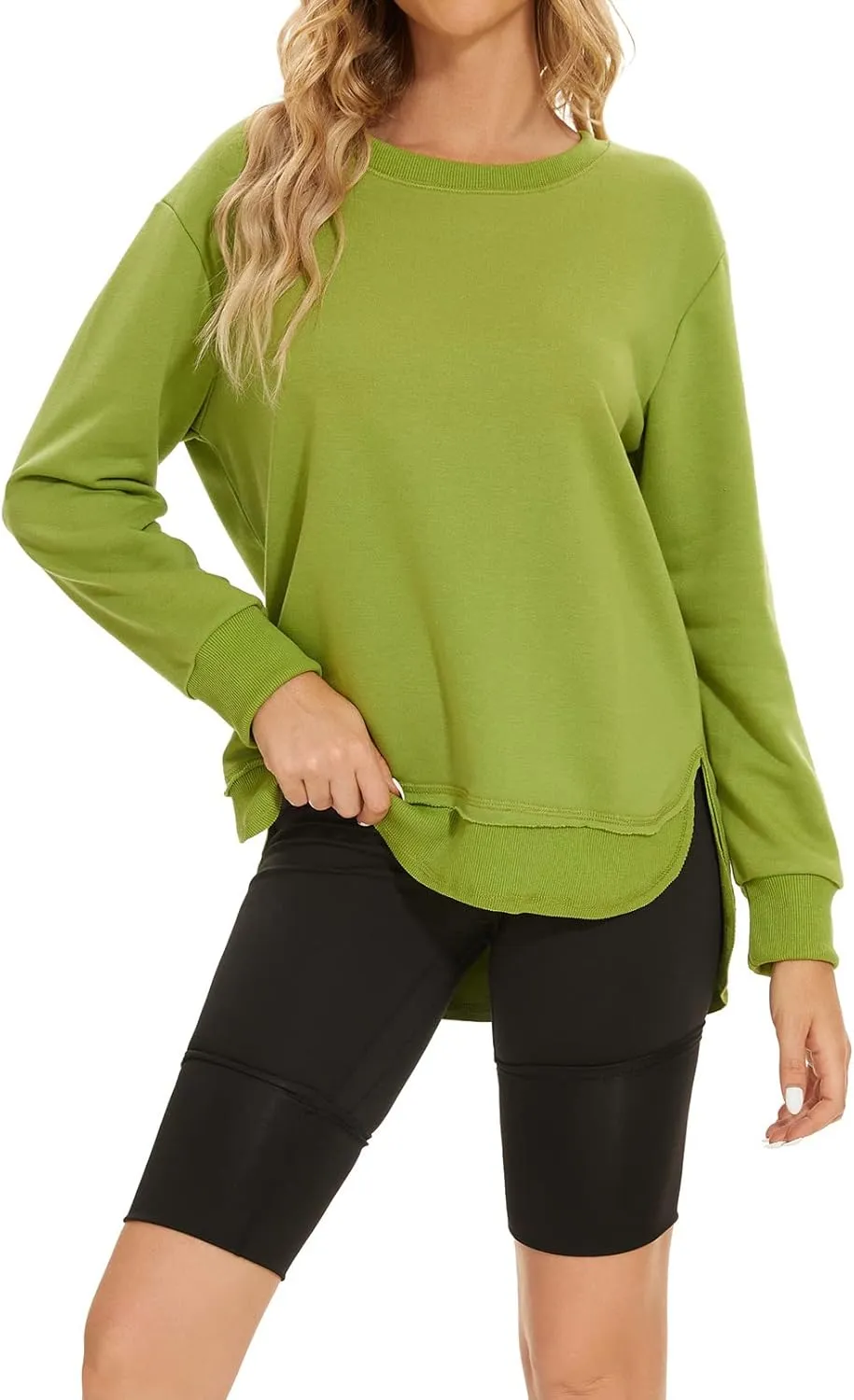 Women's Casual Long Sleeve Crewneck Sweatshirt Loose Flowy Lightweight Pullover Sweatshirts Tops