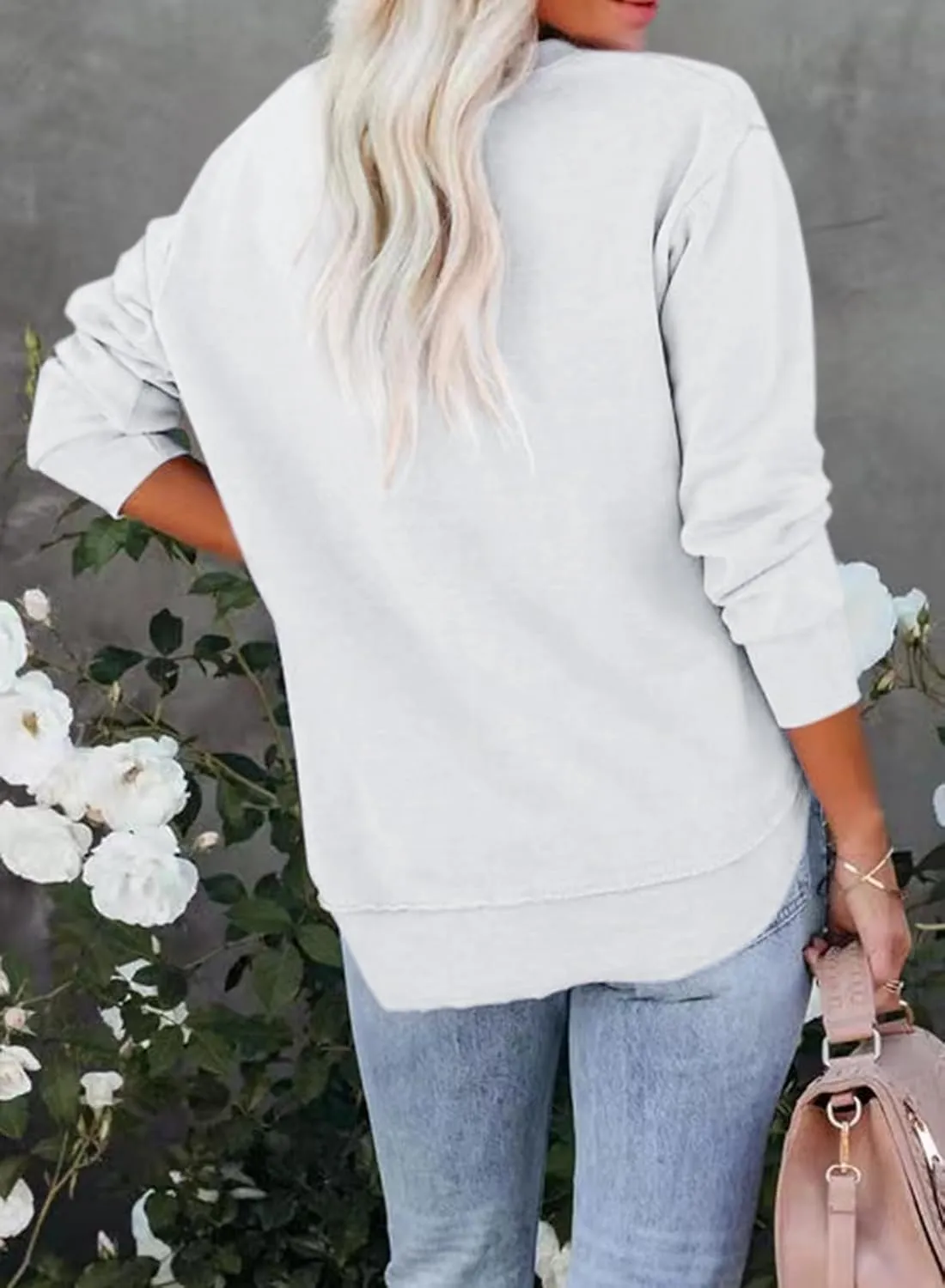 Women's Casual Long Sleeve Crewneck Sweatshirt Loose Flowy Lightweight Pullover Sweatshirts Tops
