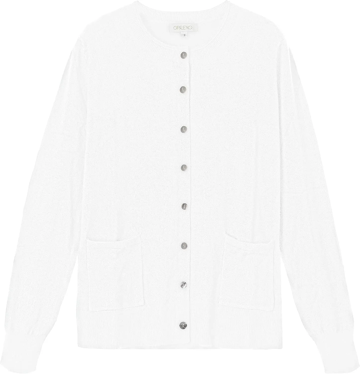 Women's Casual Open Front Button Long Sleeve Knit Pocket Lightweight Cardigan