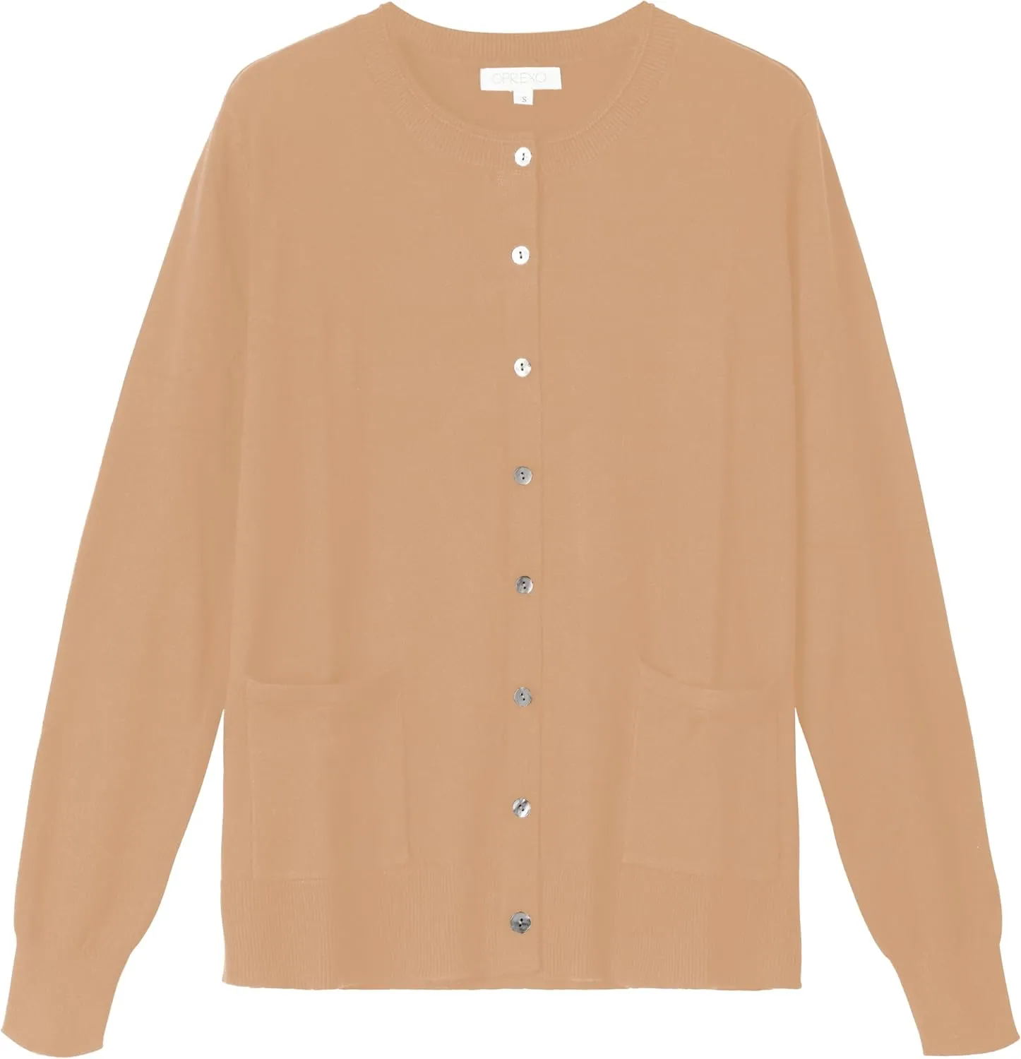 Women's Casual Open Front Button Long Sleeve Knit Pocket Lightweight Cardigan