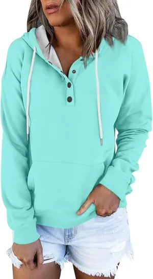 Women's Fashion Hoodies Long Sleeve Drawstring Hoodies for Women, Perfect Oversized Sweatshirts with Pocket