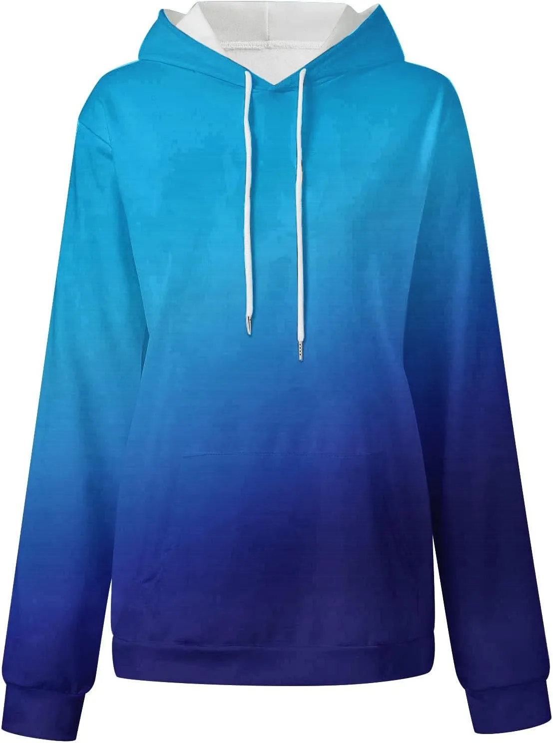Womens Gardient Color Oversized Sweatshirt Long Sleeve Drawstring Hoodies Fall Winter Fashion Outfits Preppy Clothes