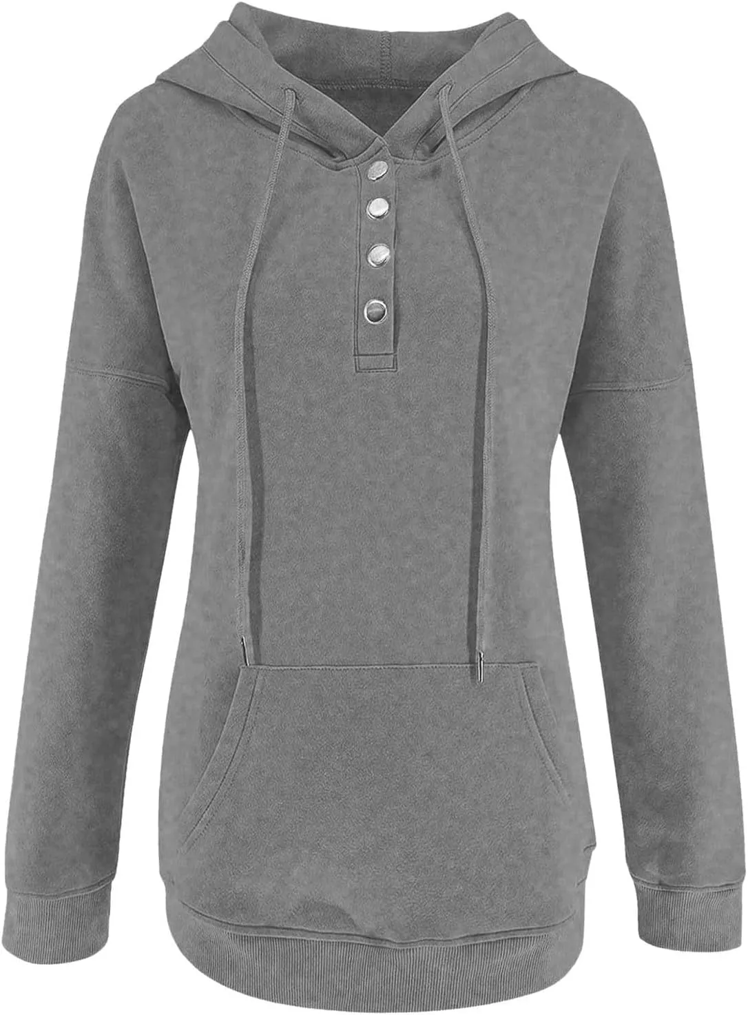 Women's Long Sleeve Oversized Pullover Solid Color Letter Print Hoodie Fall Winter Loose Sweatshirt with Pockets