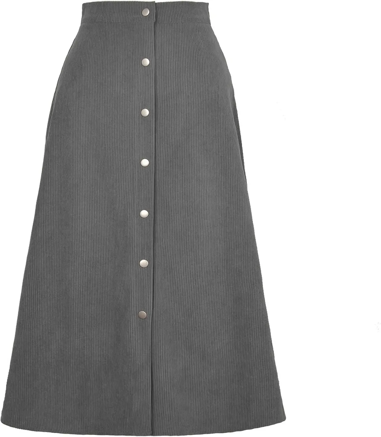 Women's Mini/Mid-Length Corduroy Skirts Casual Fashion Skirts A-Line Button Down Work Outfits Wear with Shirts