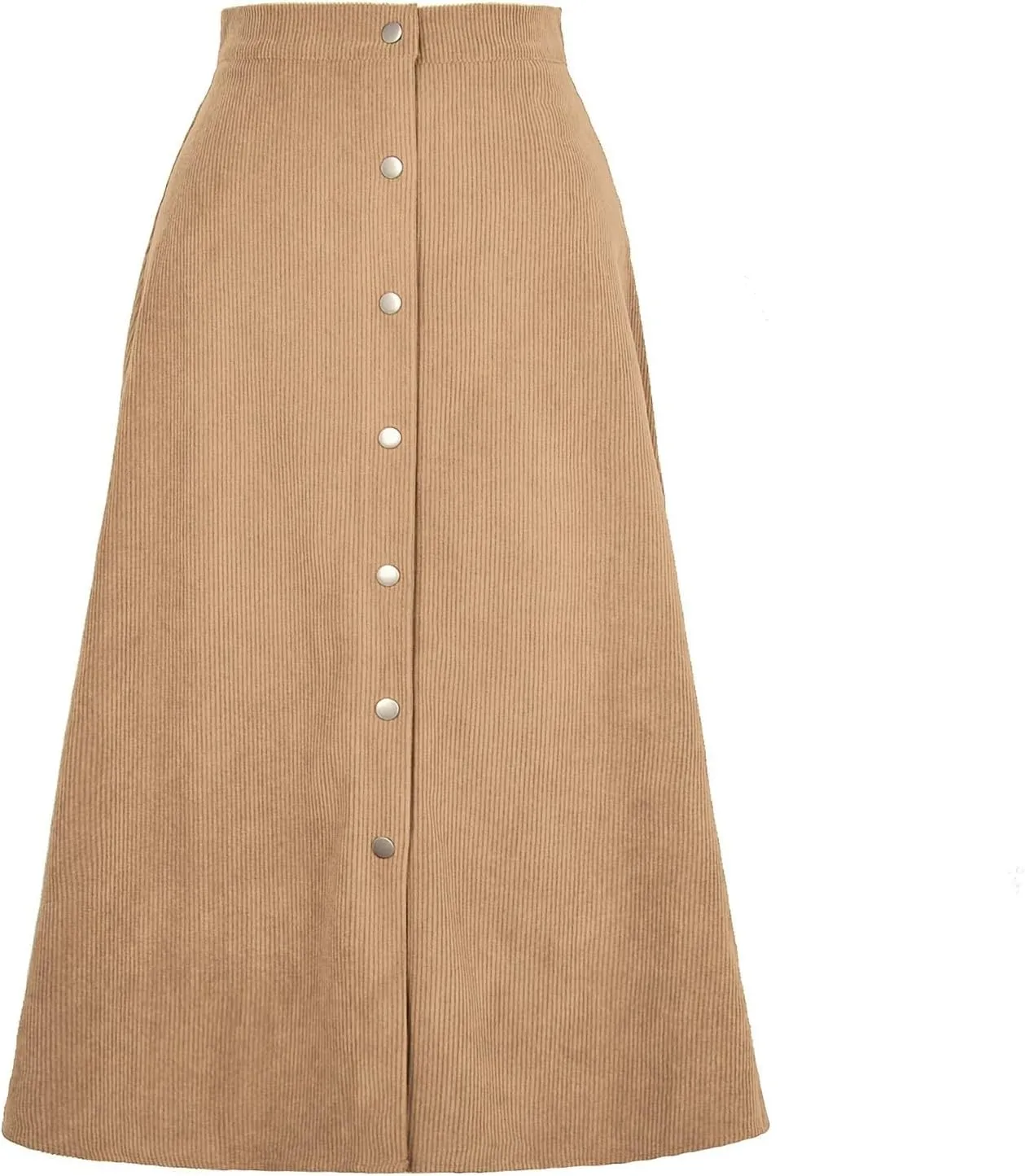 Women's Mini/Mid-Length Corduroy Skirts Casual Fashion Skirts A-Line Button Down Work Outfits Wear with Shirts