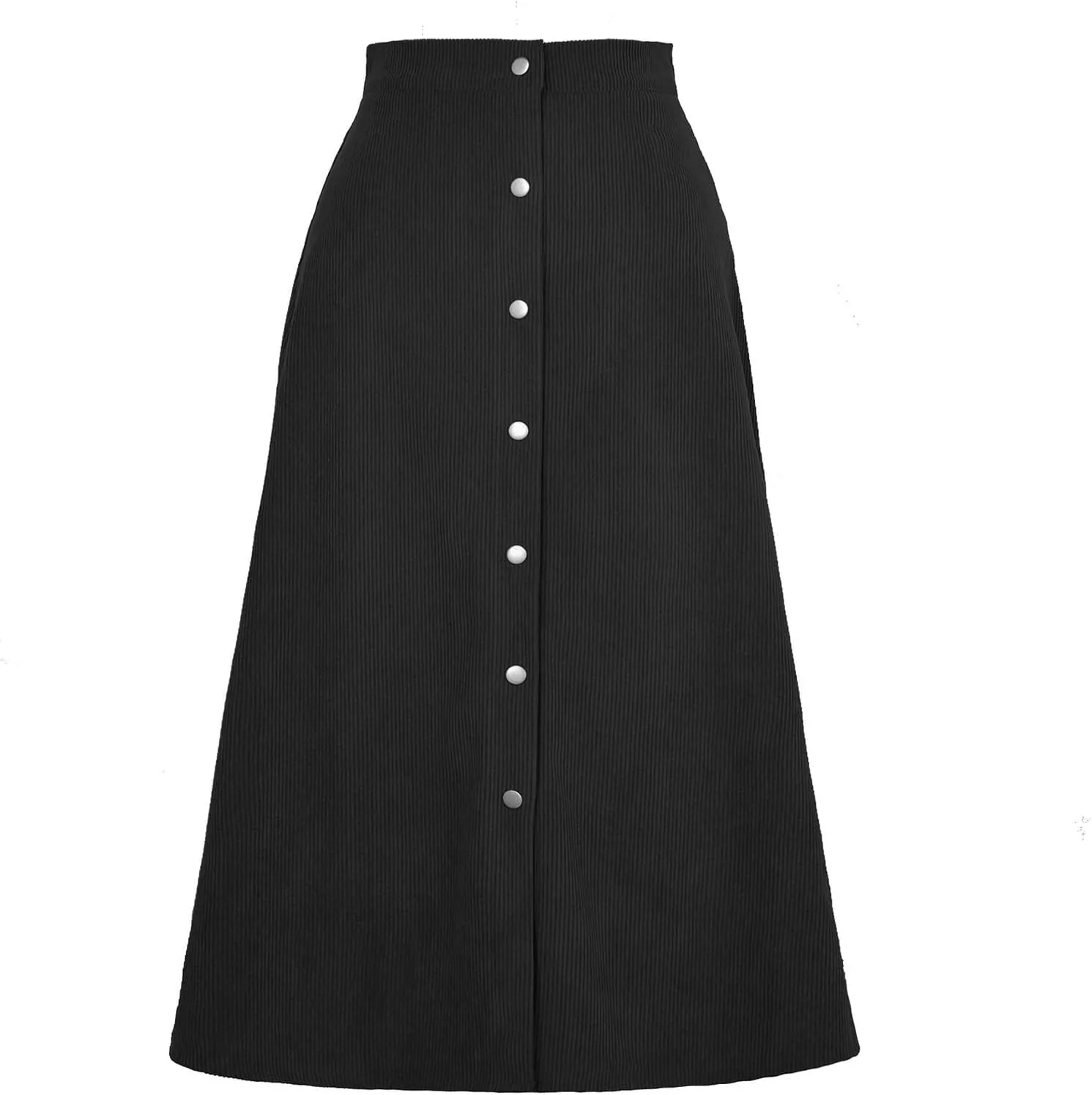 Women's Mini/Mid-Length Corduroy Skirts Casual Fashion Skirts A-Line Button Down Work Outfits Wear with Shirts