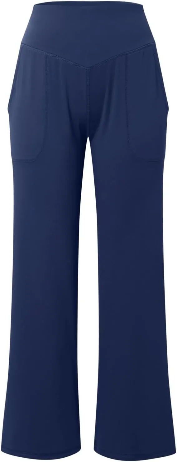 Womens Summer Yoga Pants Elastic High Waist Loose Fit Lightweight Quick Dry Casual Jogging Fitness Running Trouser