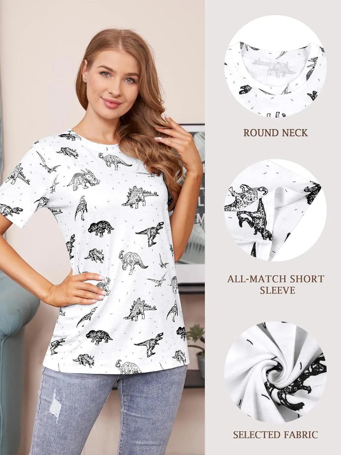 Womens Tie Dye Shirt Short Sleeve Crewneck Casual Loose Cute Tops Color-Block Pullover Sweatshirt