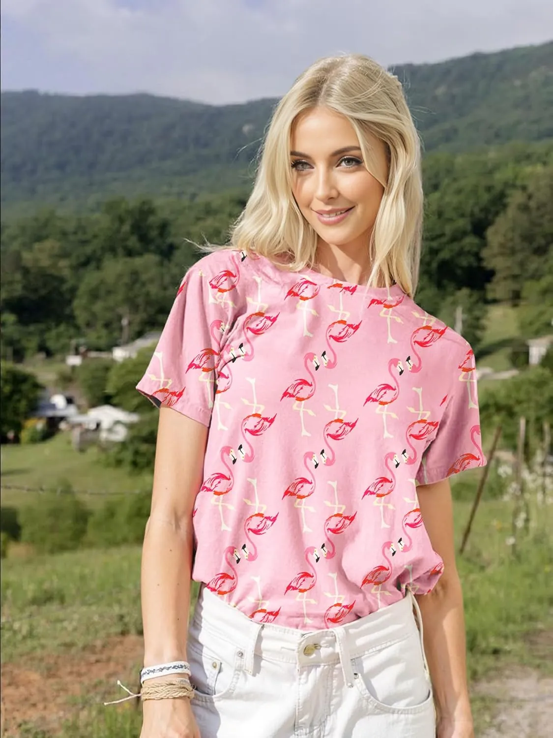 Womens Tie Dye Shirt Short Sleeve Crewneck Casual Loose Cute Tops Color-Block Pullover Sweatshirt
